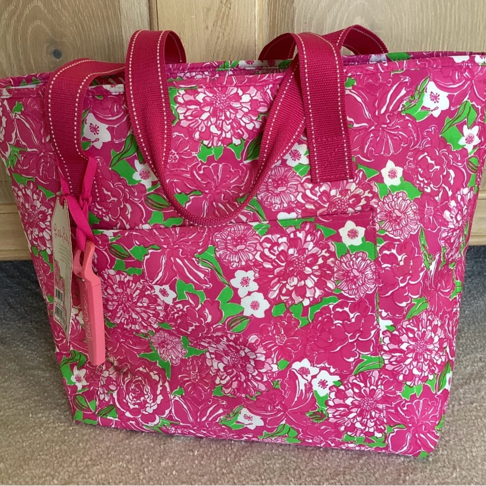 Lilly Pulitzer Pink and Green Floral Cooler Bag
